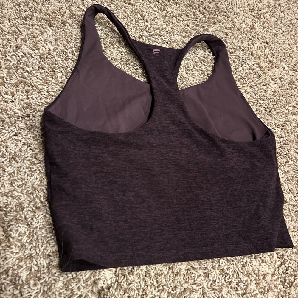 Fabletics Built In Bra Athletic Tank Top Large Racerback Lined Workout - Picture 4 of 8